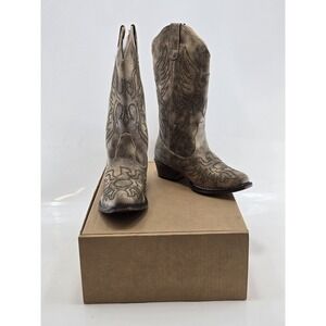 Roper Western Boots Womens‎ Eaglets 12" Tan 09-021-1566-2497 TA Sz 6.5 M